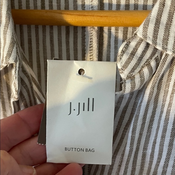 J. Jill Love Linen Striped 3/4 Sleeve Dress With Earrings - ALL NWT - Picture 12 of 16